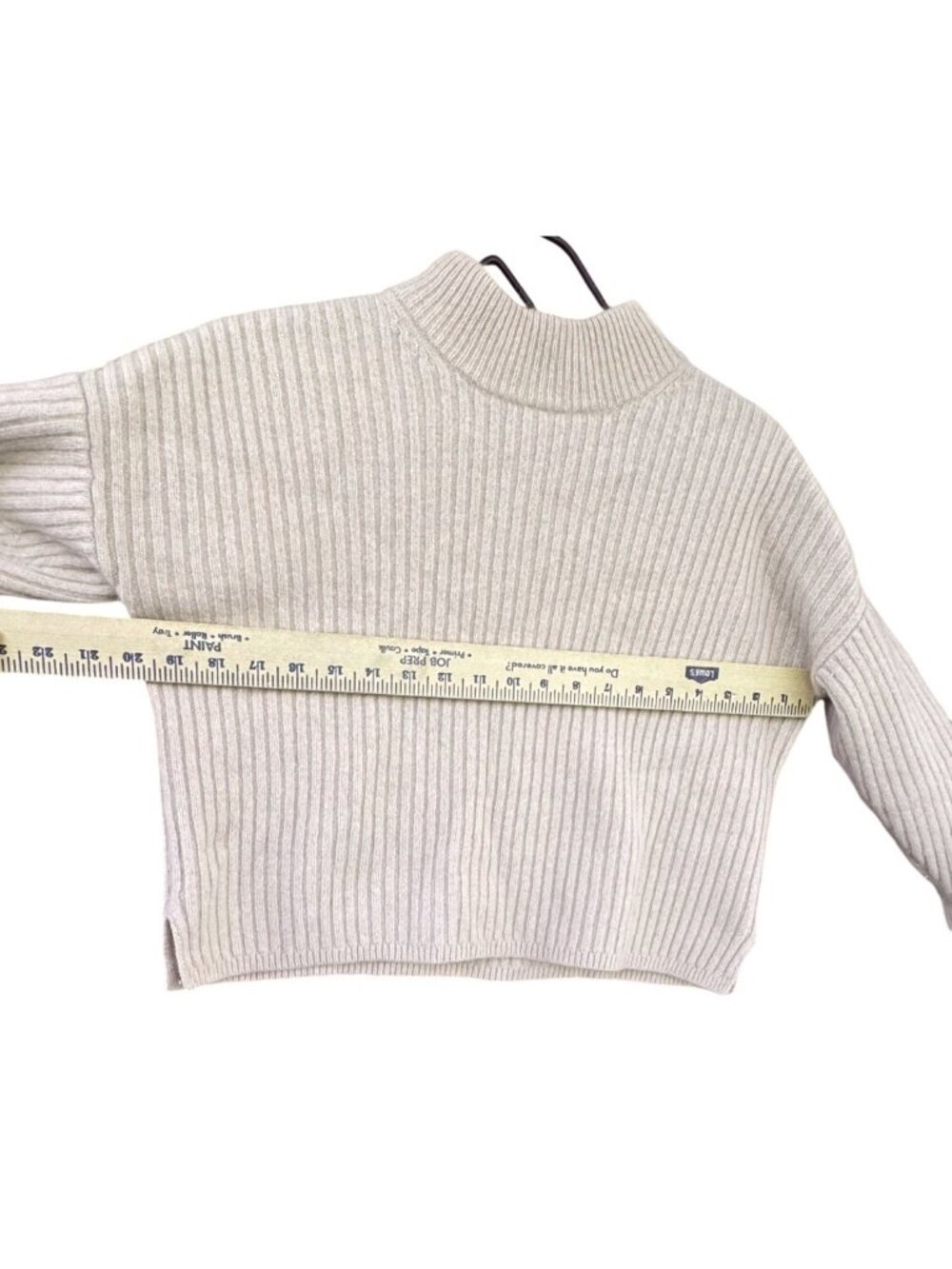 Madewell Womens Small Beige Recycled Cashmere Wool Ribbed Mockneck Sweater - Picture 6 of 7